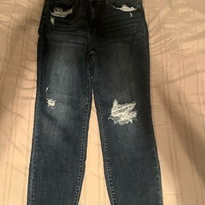 Judy Blue Boyfriend Blue Jeans Distressed Comfortable